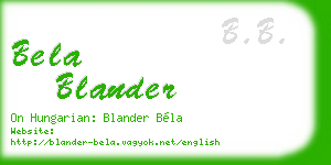 bela blander business card